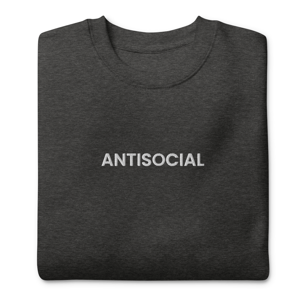 Antisocial Embroidered Unisex Sweatshirt Goth Cloth Co.