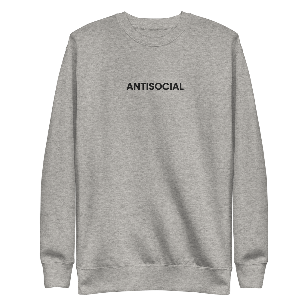 Antisocial Embroidered Unisex Sweatshirt Goth Cloth Co.