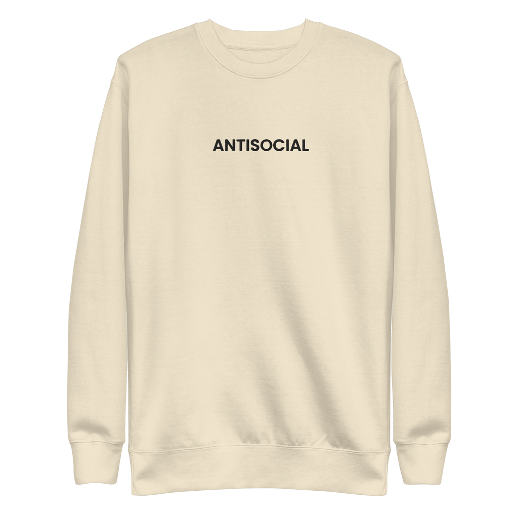 Antisocial Embroidered Unisex Sweatshirt Goth Cloth Co.