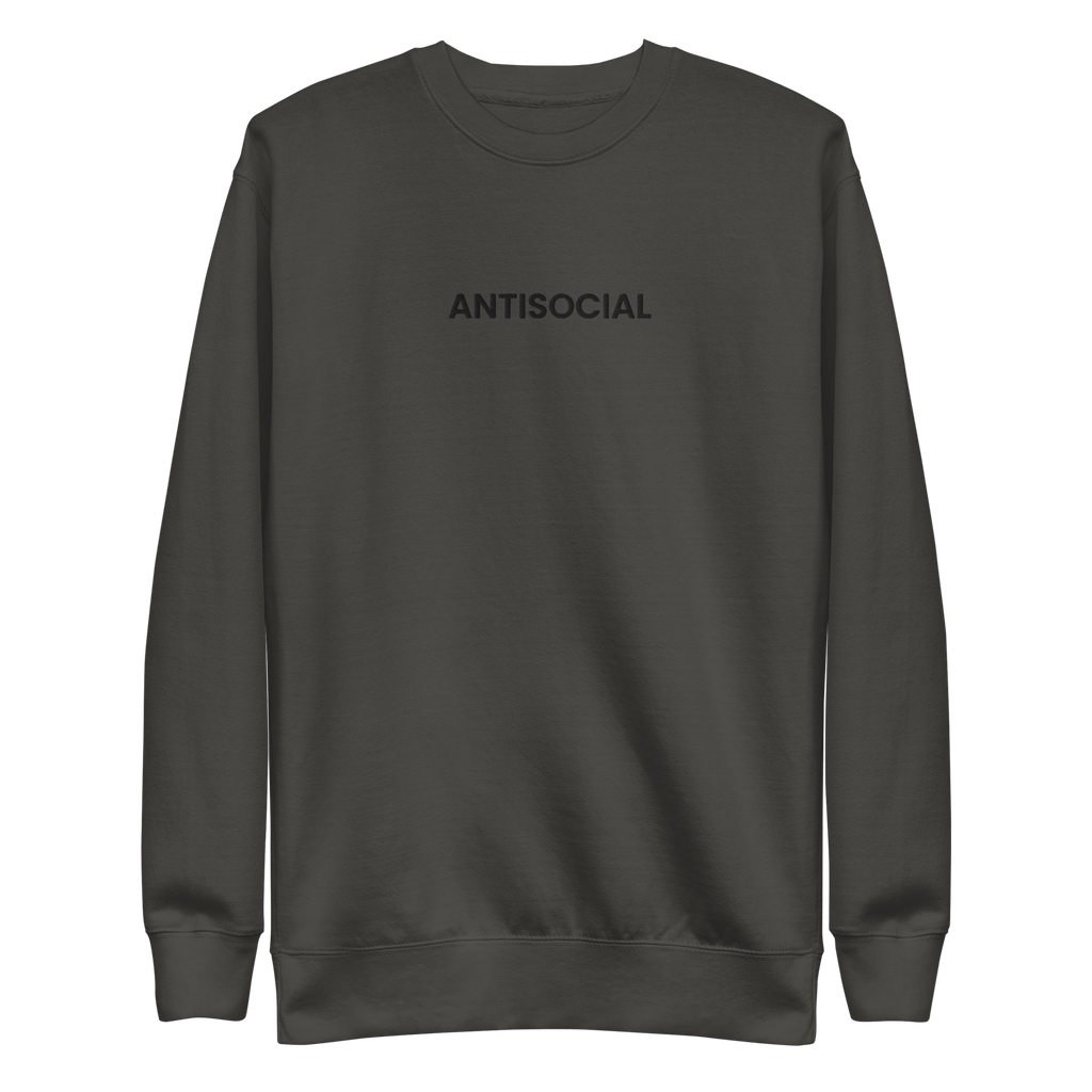 Antisocial Embroidered Unisex Sweatshirt Goth Cloth Co.