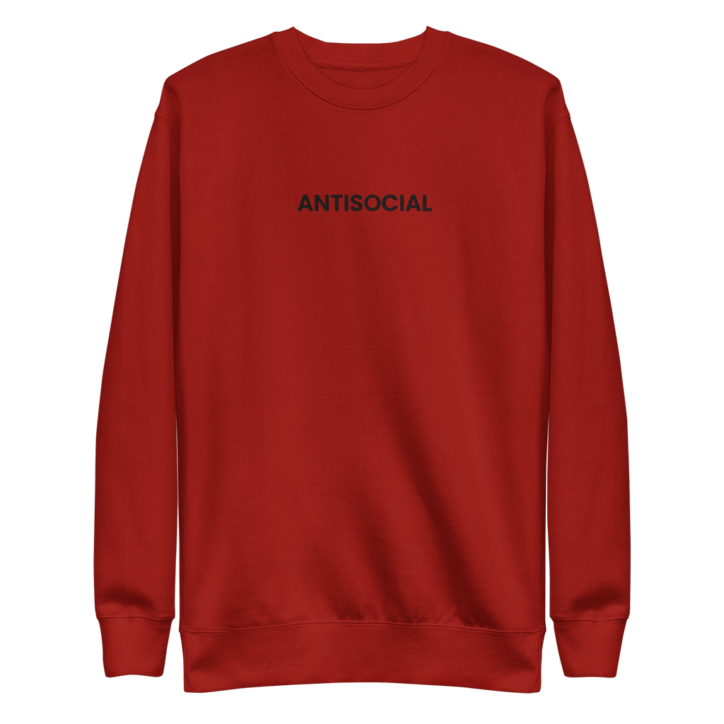 Antisocial Embroidered Unisex Sweatshirt Goth Cloth Co.