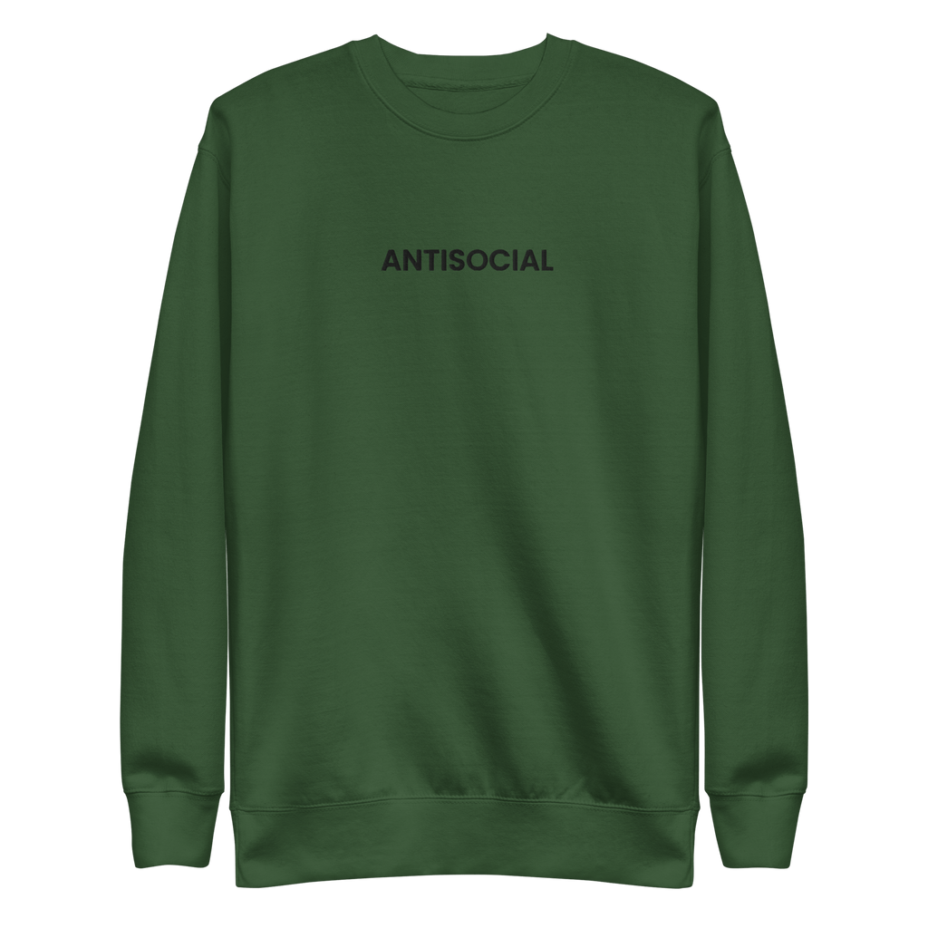 Antisocial Embroidered Unisex Sweatshirt Goth Cloth Co.