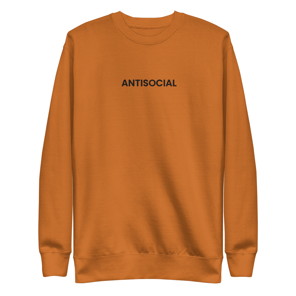 Antisocial Embroidered Unisex Sweatshirt Goth Cloth Co.