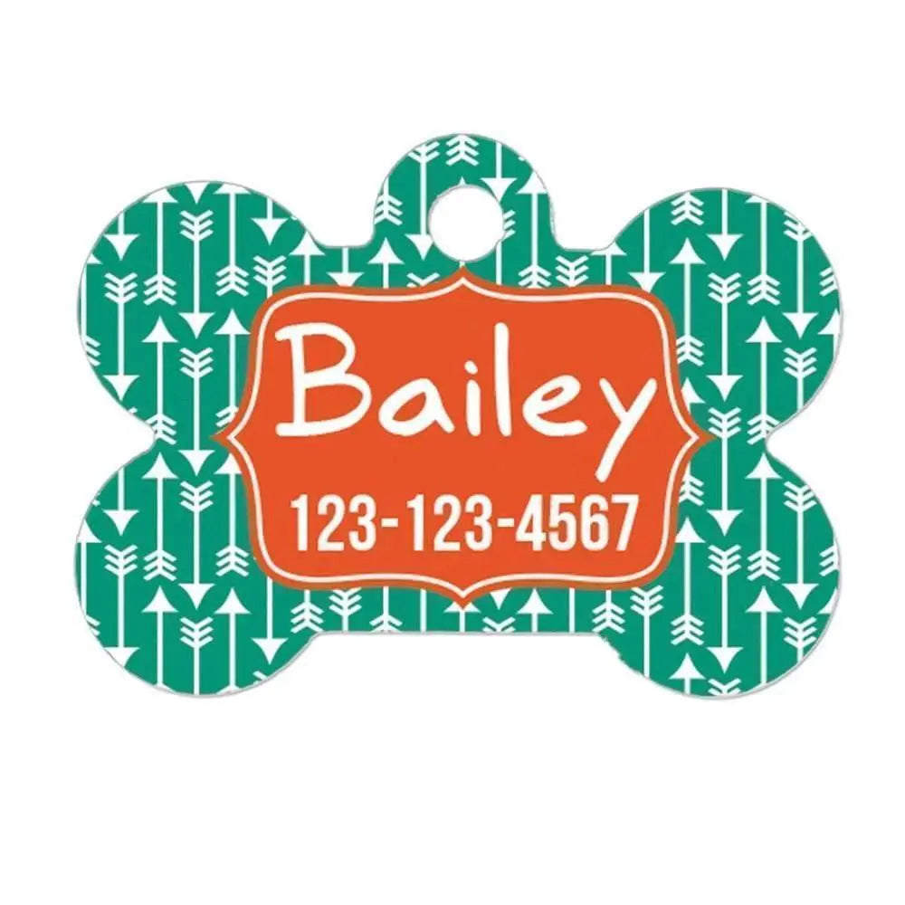 Arrow Dog Name Tag - Dog Id Tag - Dog Collar Name Tag Joyful Moose