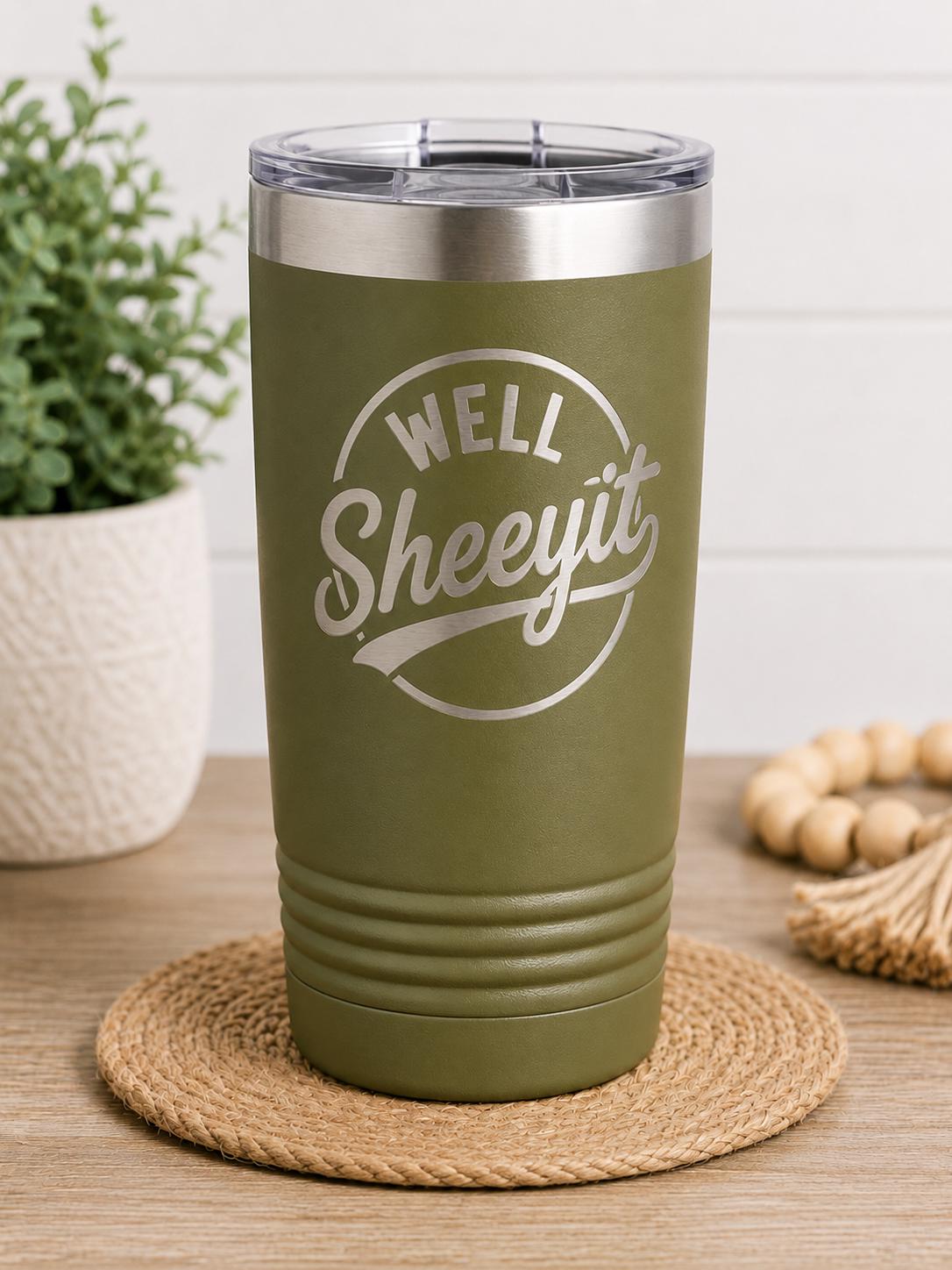 Funny Southern Tumbler – Olive Green Insulated Travel Mug With Sarcastic Saying Joyful Moose