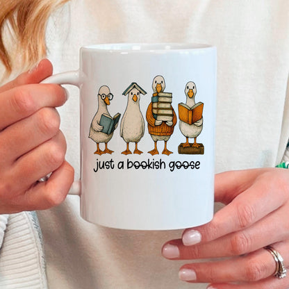Bookish Goose Coffee Mug - Funny Book Lover Gift | Quirky Ceramic 11 oz or 15 oz Joyful Moose