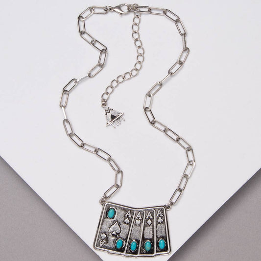 Western Playing Card Necklace Wild Cactus Boutique