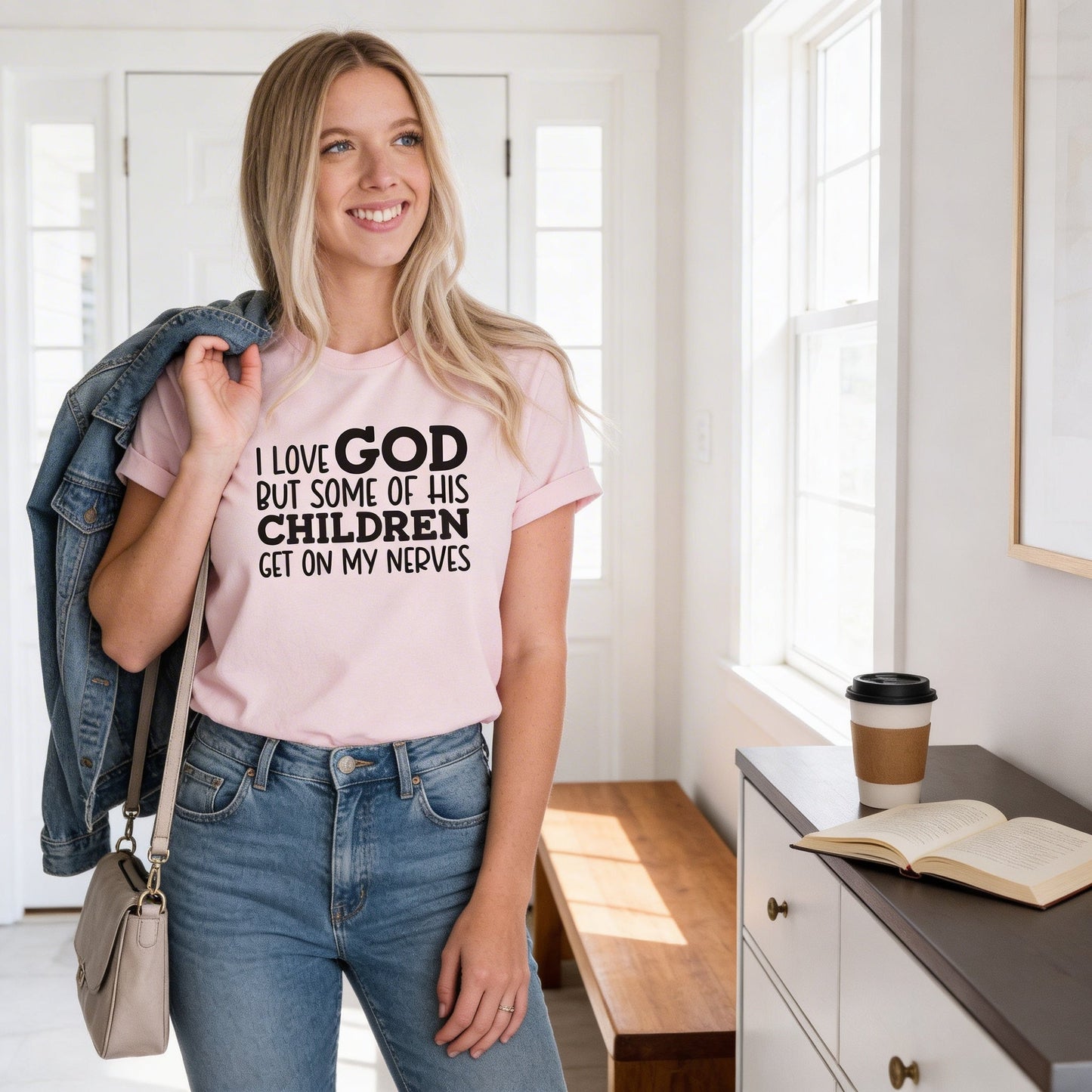 Funny Shirts For Women - Comfy Cotton Bella Canvas Tees With Sassy Saying Joyful Moose