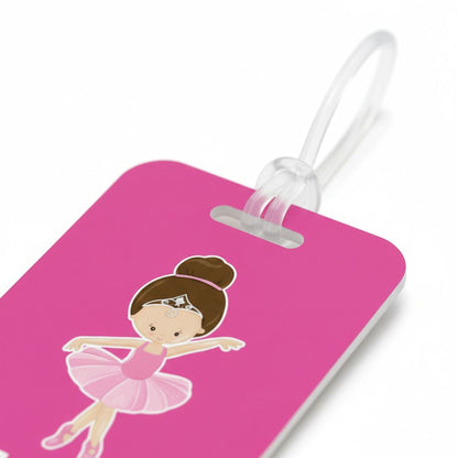 Ballet Bag Tag – Pink Girls Luggage Tag | Custom Ballerina Backpack ID Label Joyful Moose