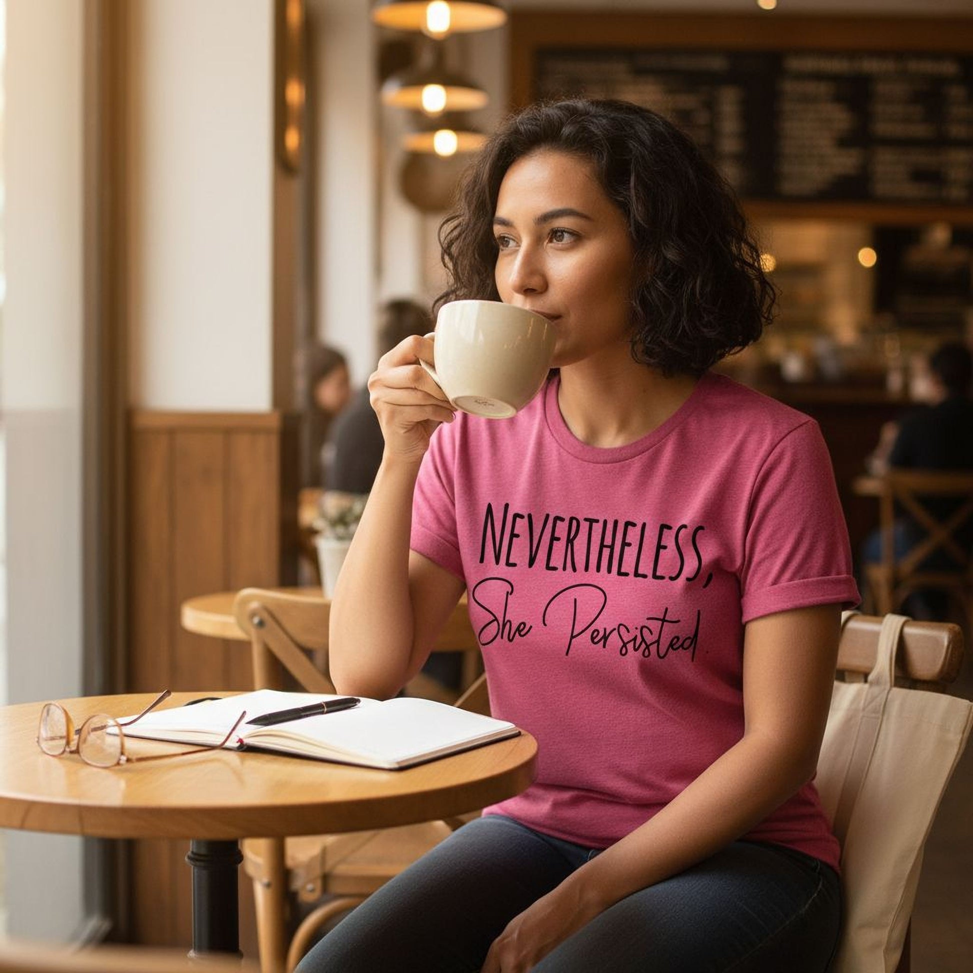 Nevertheless She Persisted Shirt - Women's Graphic Tee With Trendy Black Design Joyful Moose