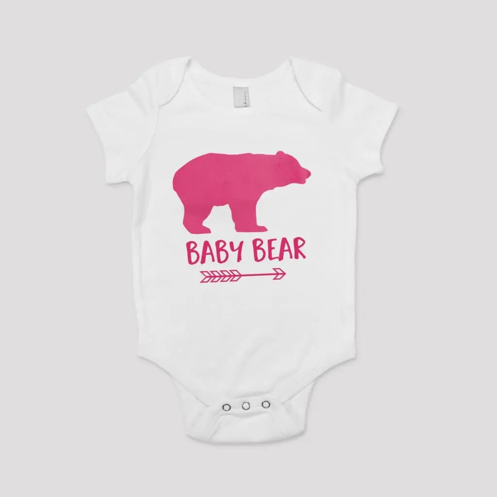 baby bear shirt - pink baby girl gift - one piece outfit Joyful Moose