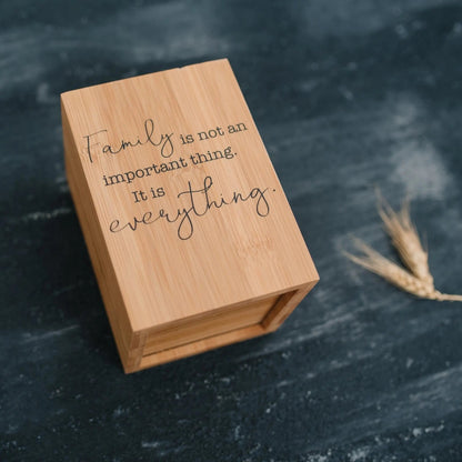 Bamboo Kitchen Utensil Holder, Kitchen Decor with Family Quote, Housewarming Gifts, Christmas Gift for Mom, Birthday Gifts for Mother Joyful Moose