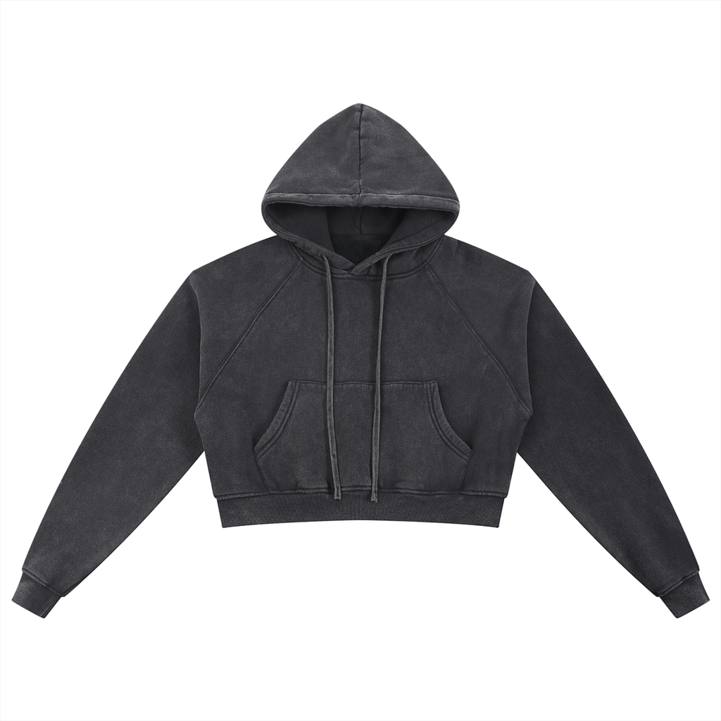 Basic B Grunge Wash Cropped Hoodie Goth Cloth Co.