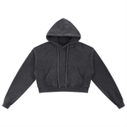 Basic B Grunge Wash Cropped Hoodie Goth Cloth Co.
