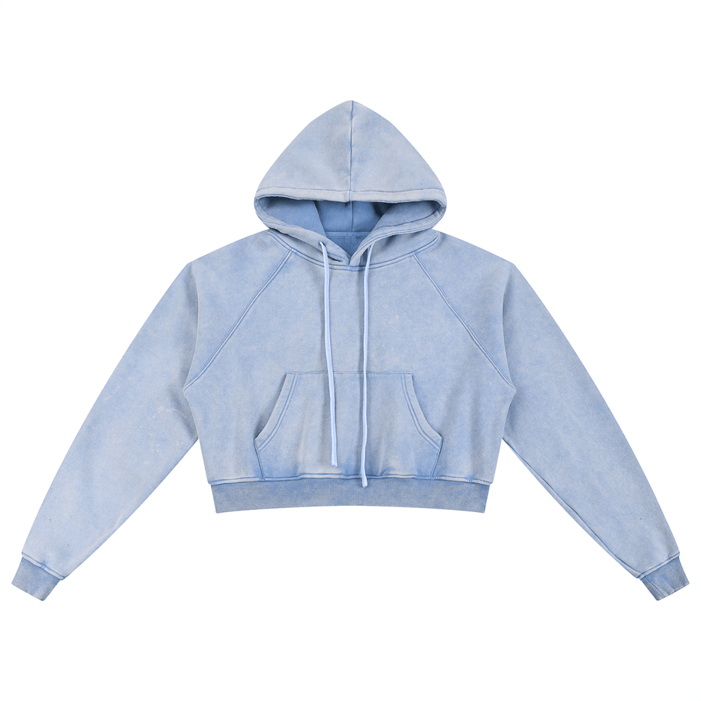 Basic B Grunge Wash Cropped Hoodie Goth Cloth Co.