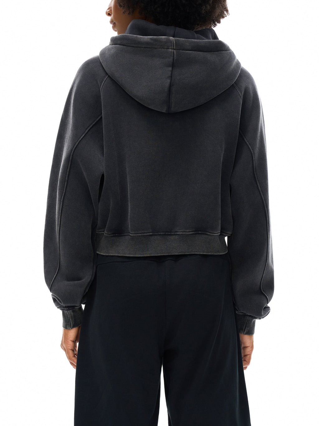 Basic B Grunge Wash Cropped Hoodie Goth Cloth Co.