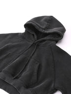 Basic B Grunge Wash Cropped Hoodie Goth Cloth Co.