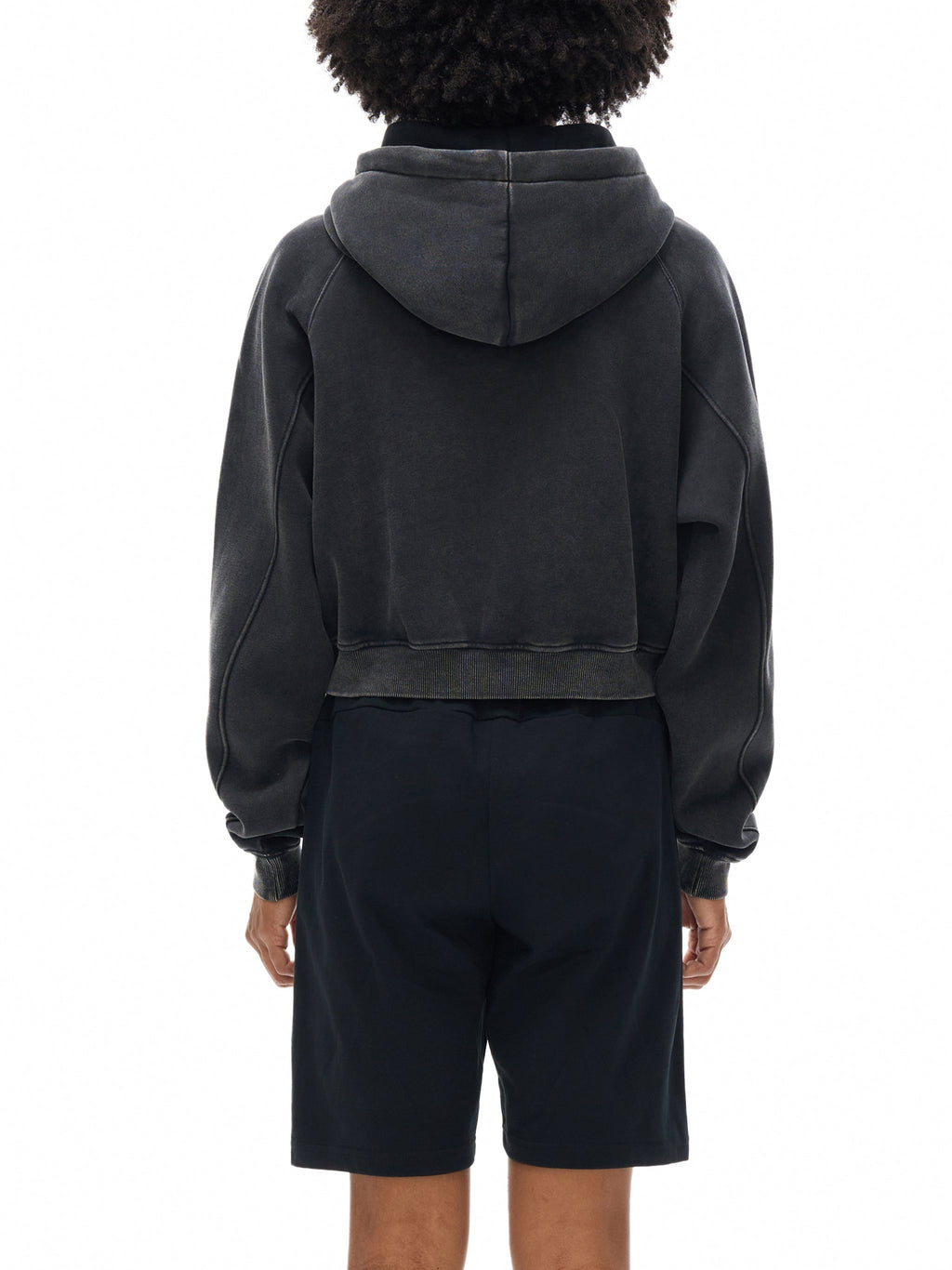 Basic B Grunge Wash Cropped Hoodie Goth Cloth Co.