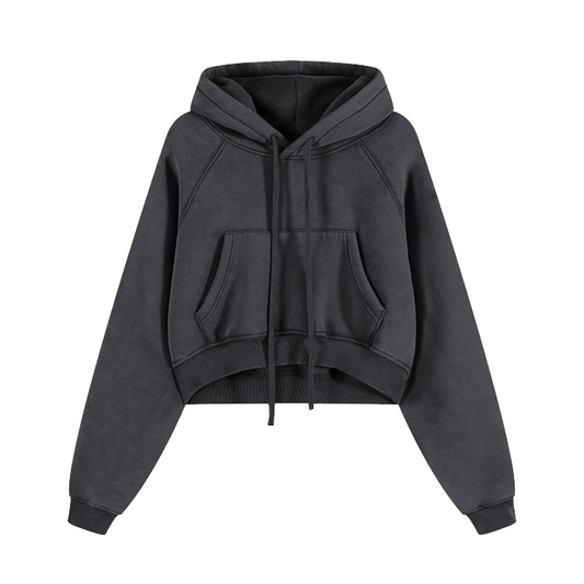Basic B Grunge Wash Cropped Hoodie Goth Cloth Co.