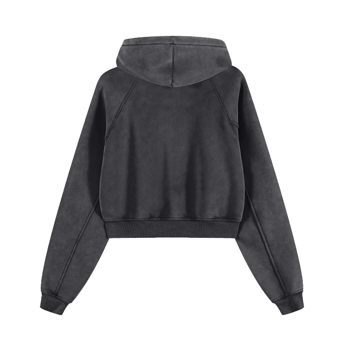 Basic B Grunge Wash Cropped Hoodie Goth Cloth Co.