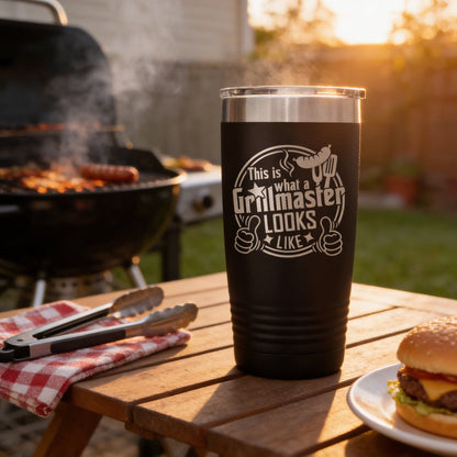 Grillmaster Tumbler - Insulated Stainless Steel Double Wall Tumbler For BBQ Gift Joyful Moose