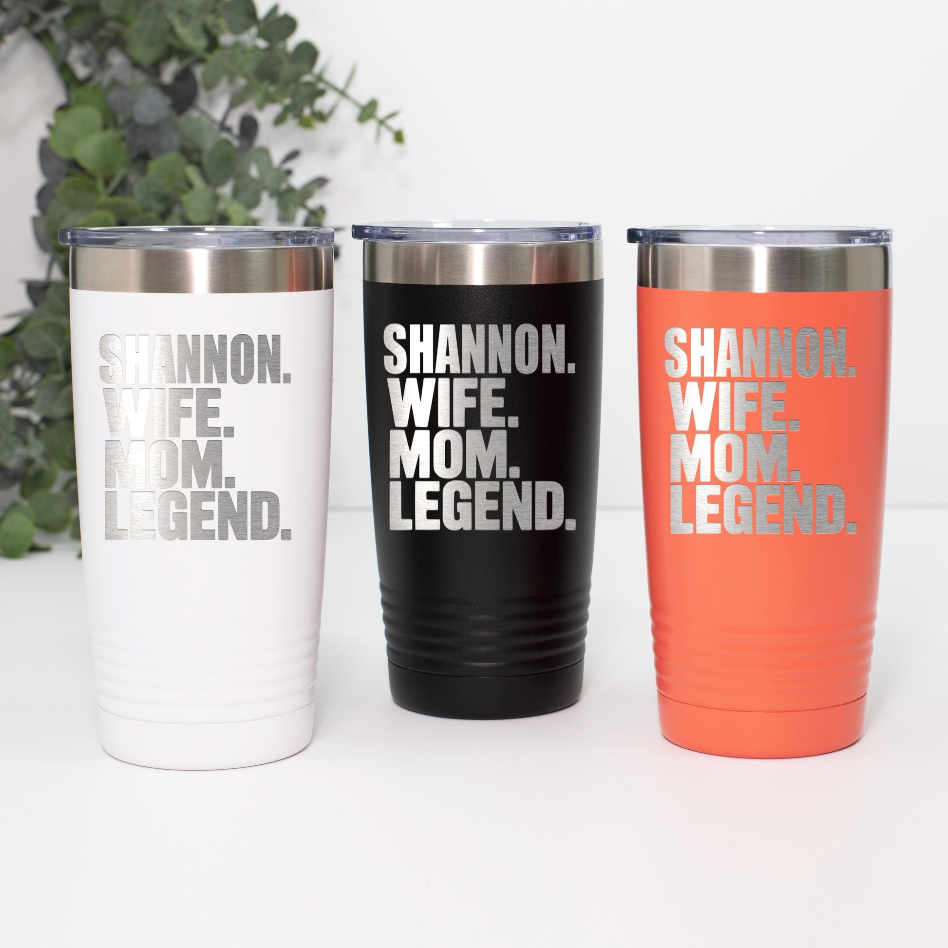 Personalized Stainless Steel Tumbler - 20 oz Double Wall Insulated Drinkware Joyful Moose