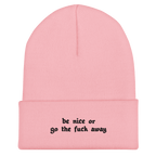 Be Nice Or... Cuffed Beanie Goth Cloth Co.