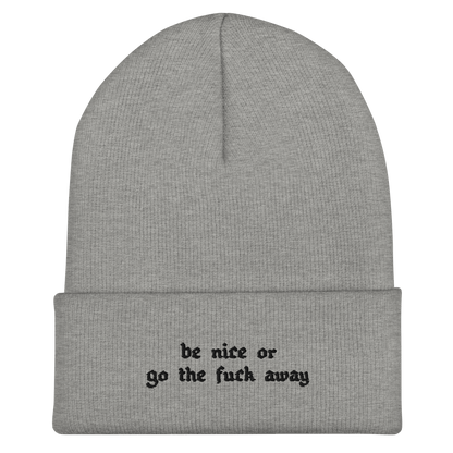 Be Nice Or... Cuffed Beanie Goth Cloth Co.