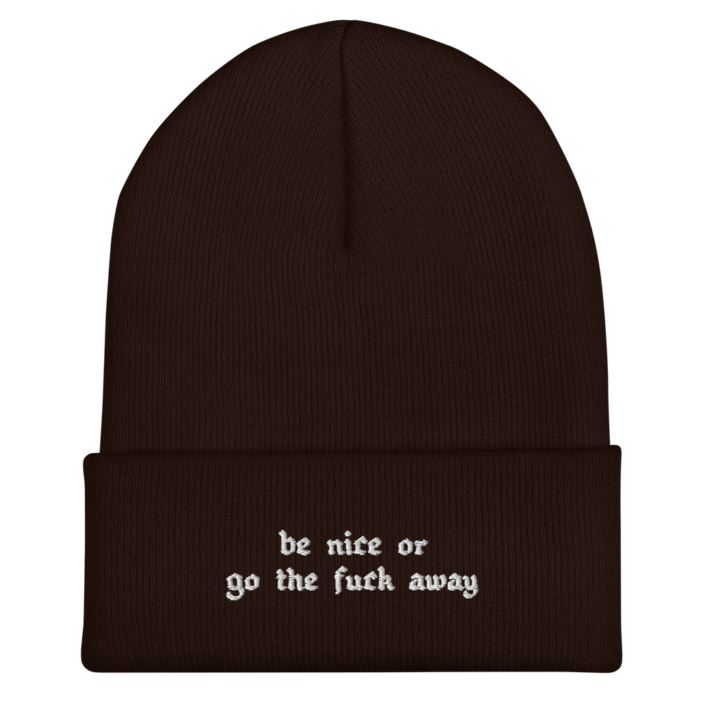 Be Nice Or... Cuffed Beanie Goth Cloth Co.