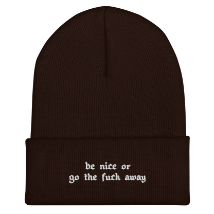 Be Nice Or... Cuffed Beanie Goth Cloth Co.