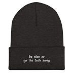 Be Nice Or... Cuffed Beanie Goth Cloth Co.