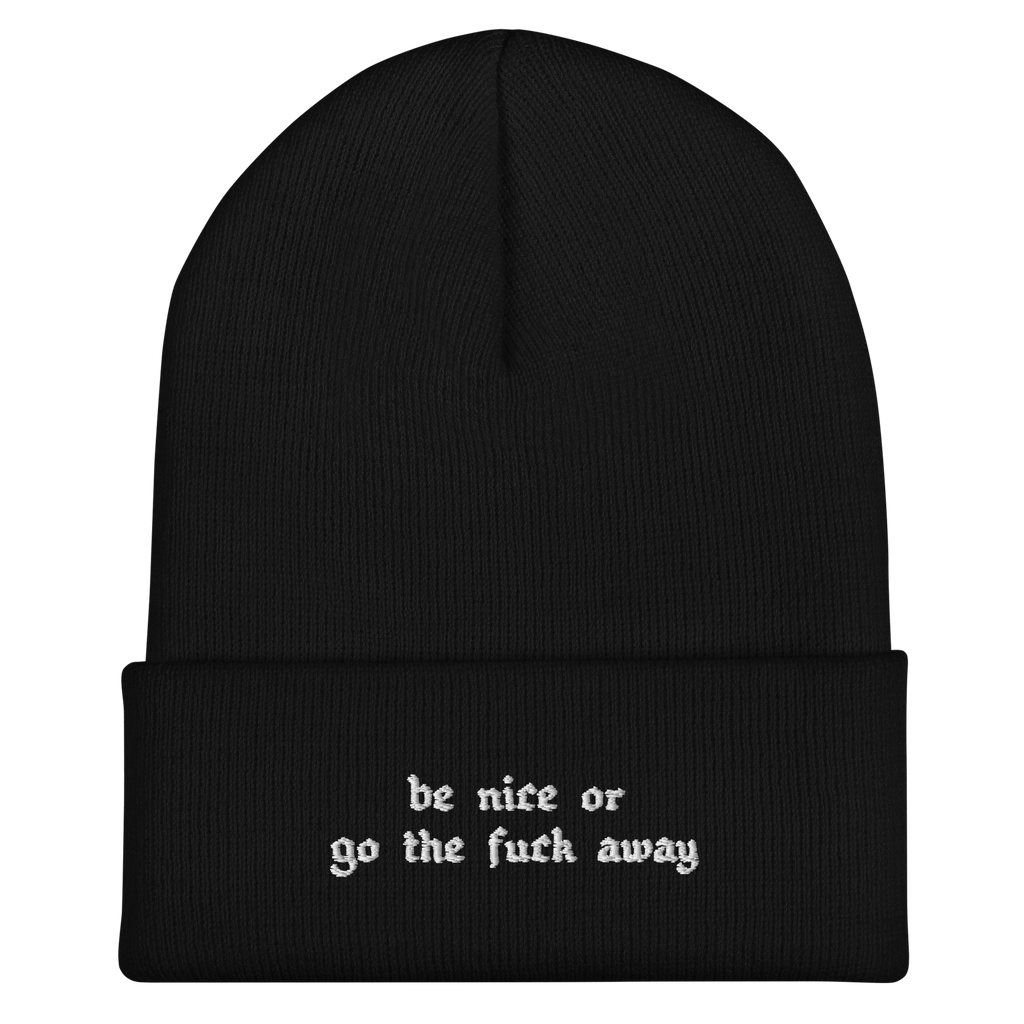 Be Nice Or... Cuffed Beanie Goth Cloth Co.