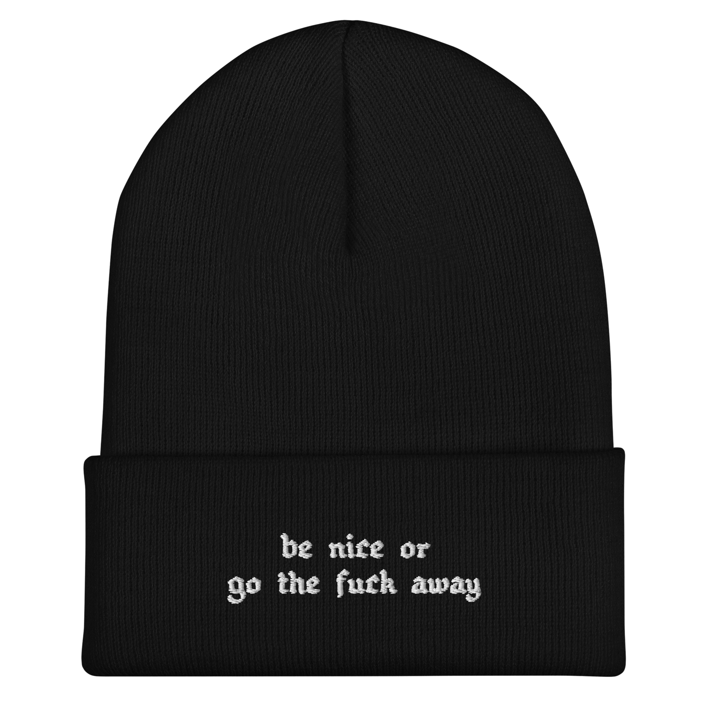 Be Nice Or... Cuffed Beanie Goth Cloth Co.