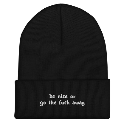 Be Nice Or... Cuffed Beanie Goth Cloth Co.