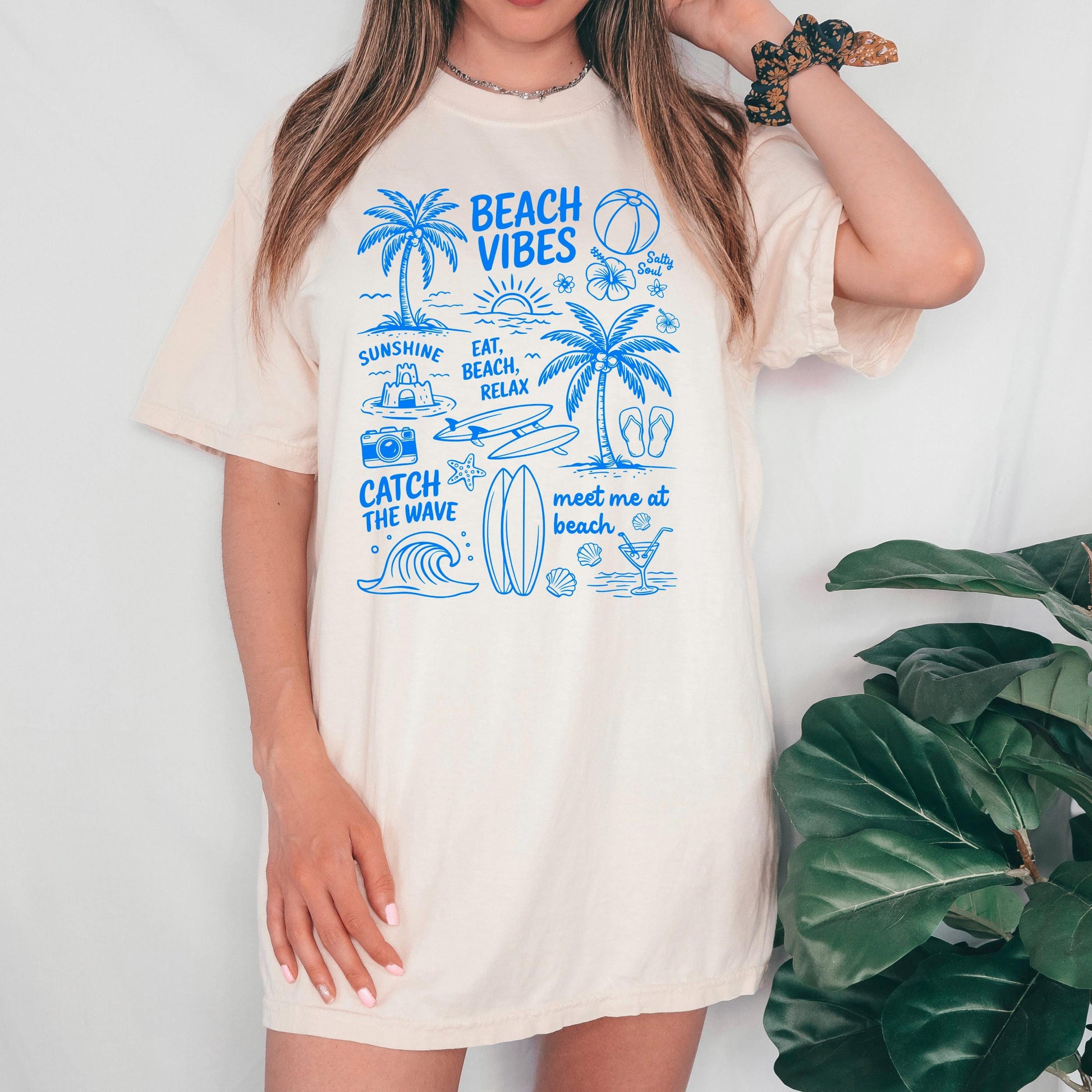 Seashell Shirt Women - Retro Comfort Colors Tee | Soft Cotton Beach Shirt Joyful Moose
