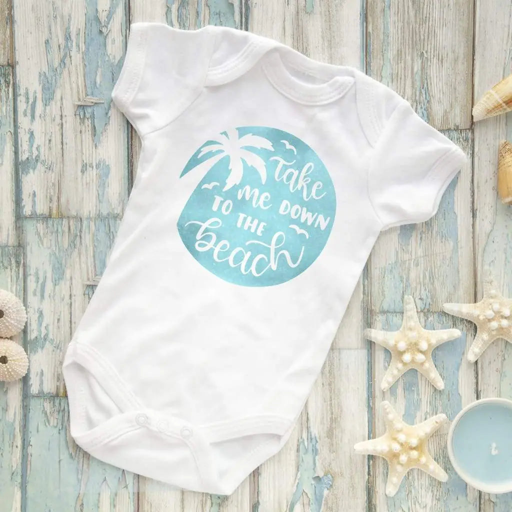 Beach Baby Gift - baby boy romper - Beach Baby Romper Bodysuit Joyful Moose