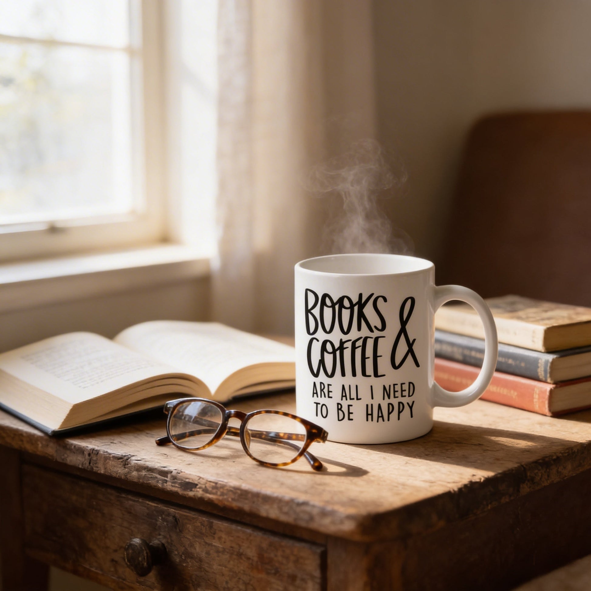 Book Lover Mug - Ceramic Coffee Mug for Book Club Gifts & Reader Gift Ideas 11 oz or 15 oz Joyful Moose