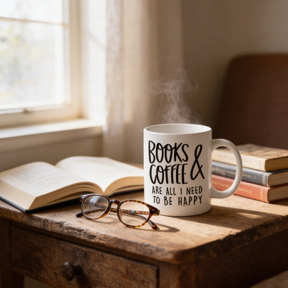 Book Lover Mug - Ceramic Coffee Mug for Book Club Gifts & Reader Gift Ideas 11 oz or 15 oz Joyful Moose