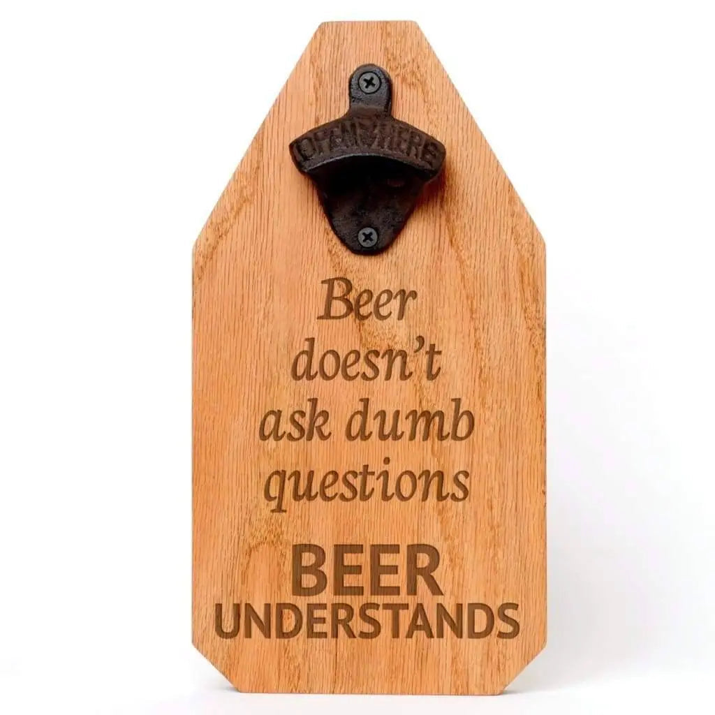 Beer Bottle Opener Wood Sign - Rustic Decor Beer Gift for Dad - Fathers Day Joyful Moose