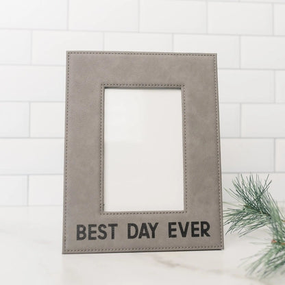 Best Day Ever Picture Frame - Leather Photo Frame, GIft for Her, Birthday gift for friends Joyful Moose