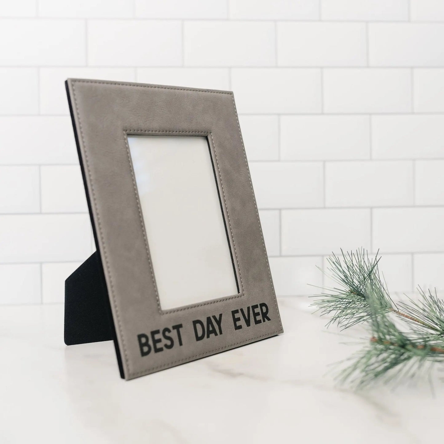 Best Day Ever Picture Frame - Leather Photo Frame, GIft for Her, Birthday gift for friends Joyful Moose