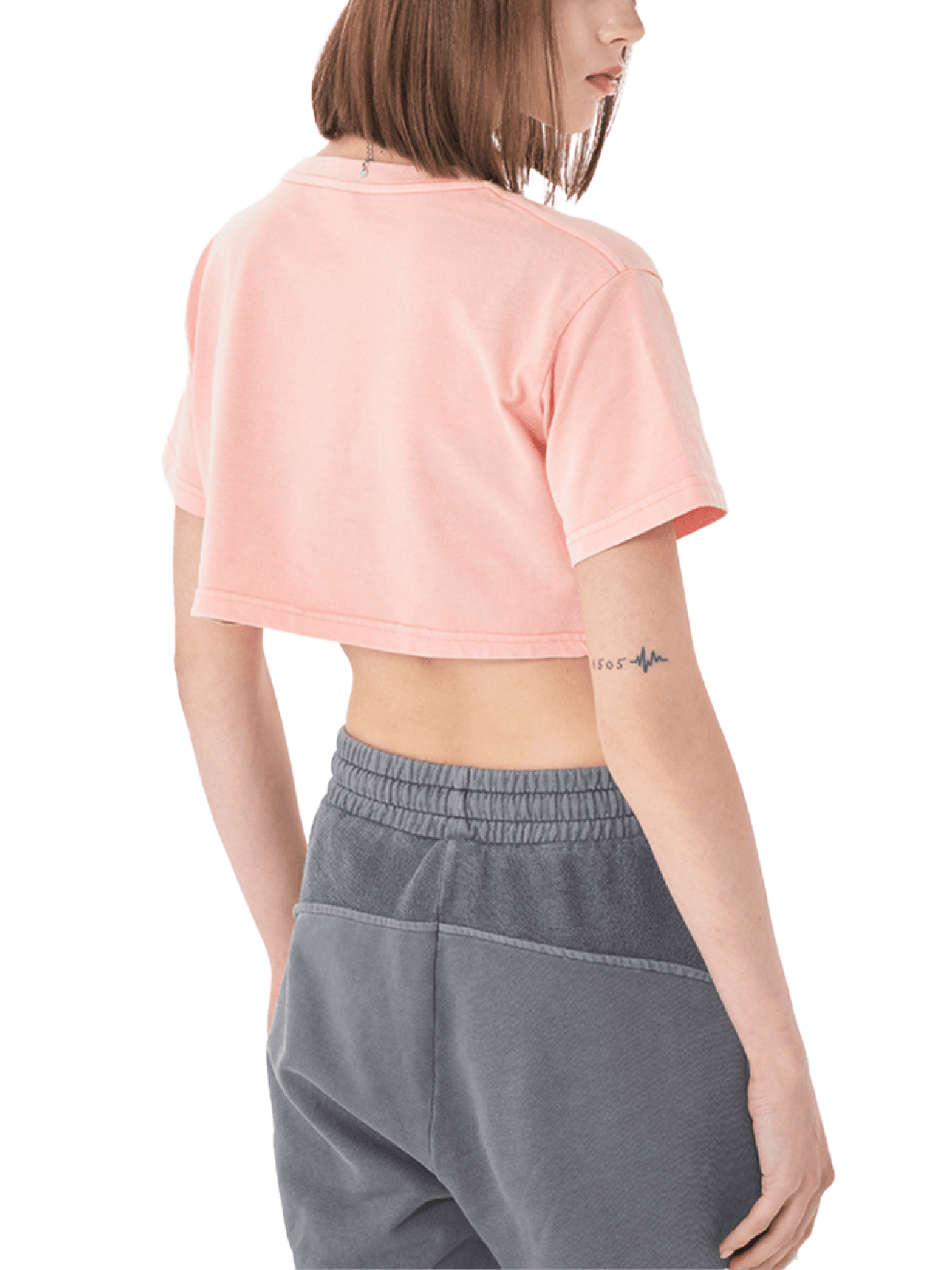 Big Feelings Metal Font Snow Washed Crop Top Goth Cloth Co.