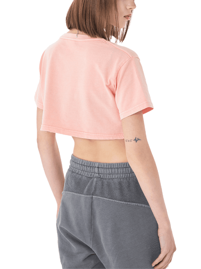 Big Feelings Metal Font Snow Washed Crop Top Goth Cloth Co.