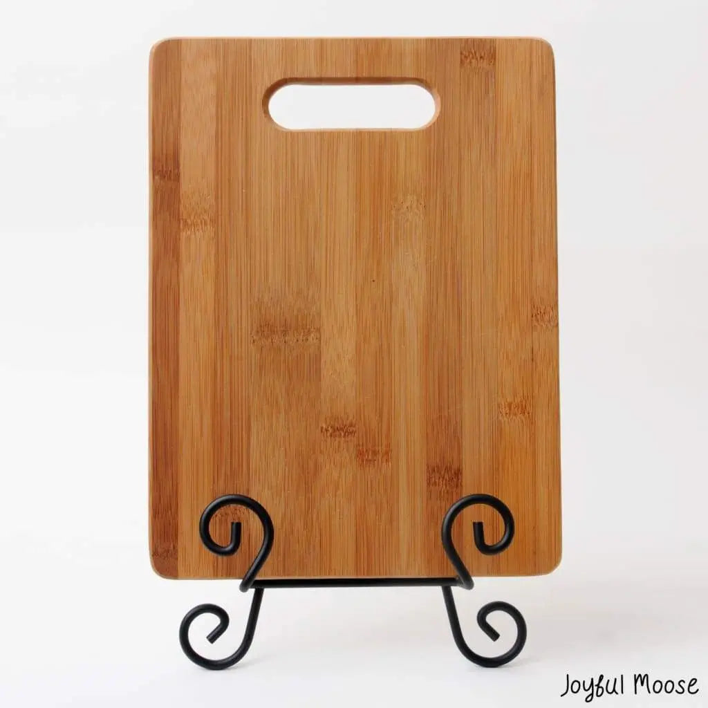 Black Metal Display Stand Easel for Cutting Boards Joyful Moose