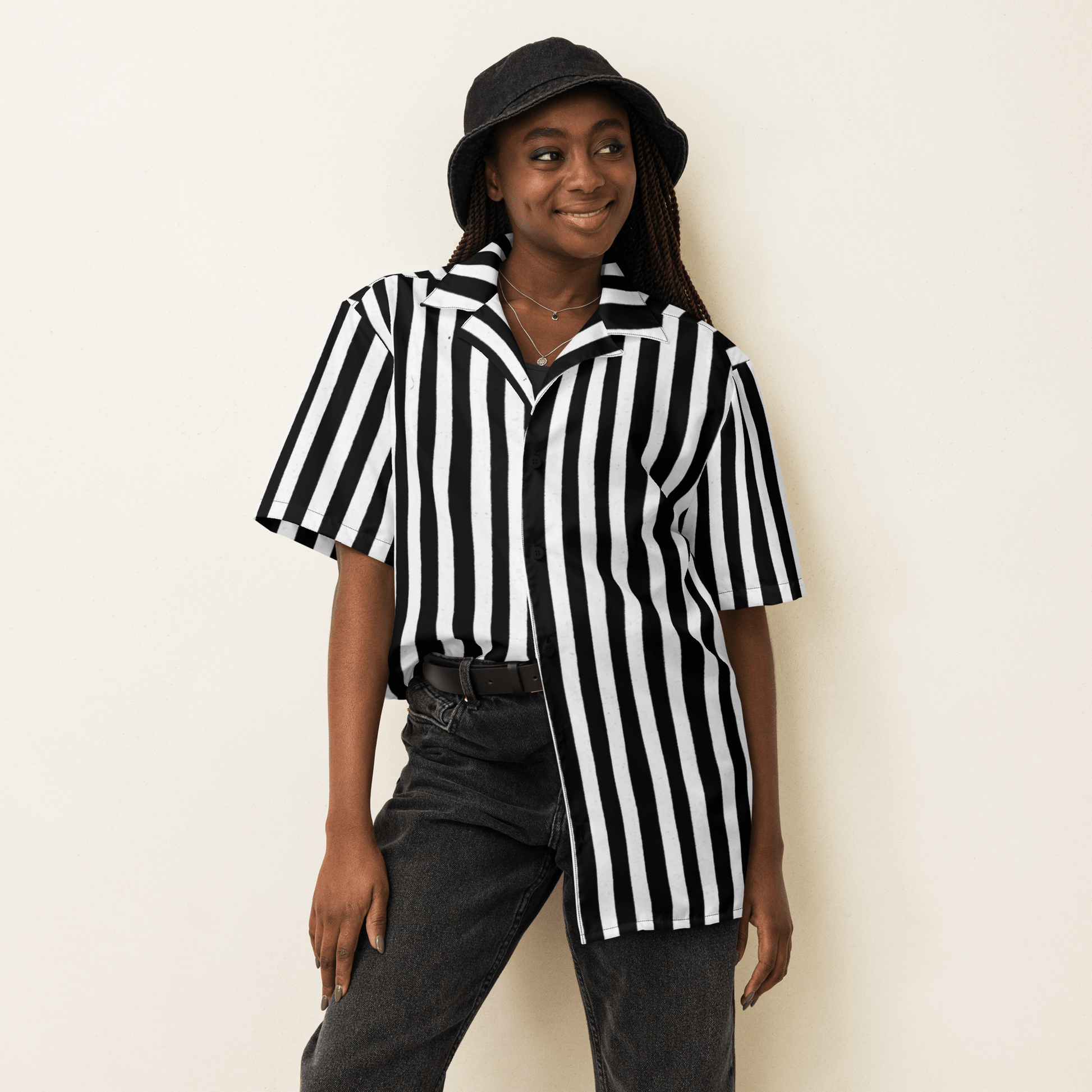 Bug Juice Boogie Striped Button-Up Shirt Goth Cloth Co.