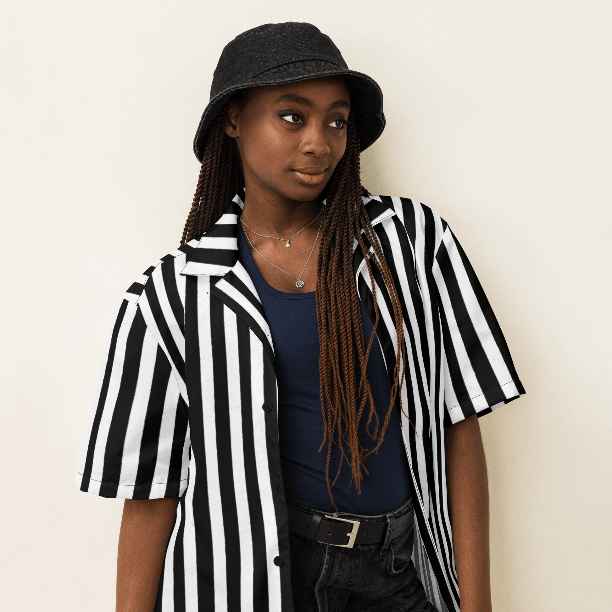 Bug Juice Boogie Striped Button-Up Shirt Goth Cloth Co.
