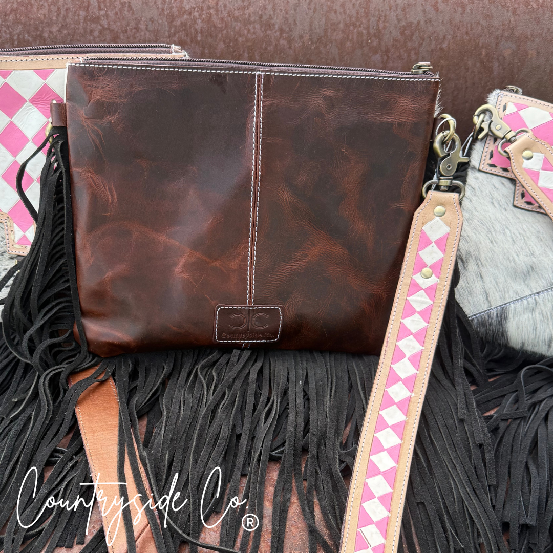 Western Dream Checkered Cowhide Purse Wild Cactus Boutique