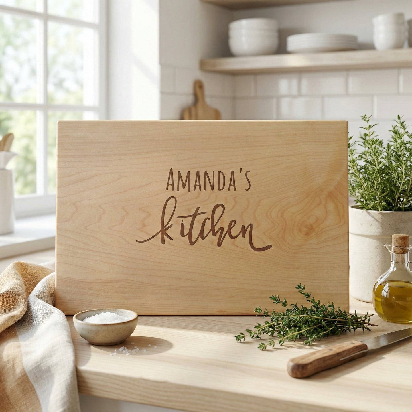 Custom Kitchen Cutting Board, Personalized Gift for Wife, Wood Cutting Board for Mom, Gift for Her, Gift for Women, Mother-in-law Gifts Joyful Moose