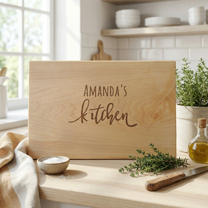 Custom Kitchen Cutting Board, Personalized Gift for Wife, Wood Cutting Board for Mom, Gift for Her, Gift for Women, Mother-in-law Gifts Joyful Moose