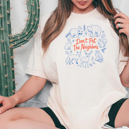 Cabin Core Shirt – Raccoon Hiking Tee With Woodcut Nature Lover Design Joyful Moose
